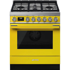 Smeg 30-inch Freestanding Dual-Fuel Range with True European Convection CPF30UGMYW IMAGE 1