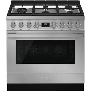 Smeg 36-inch Freestanding Gas Range with Triple Convection CPF36UGGX IMAGE 1