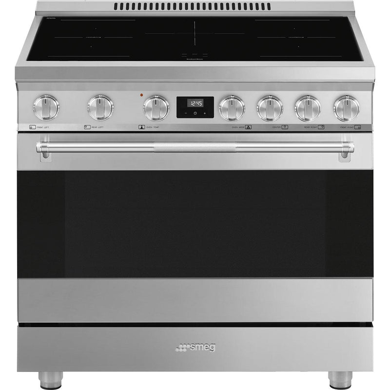 Smeg 36-inch Freestanding Induction Range with True European Convection SPR36UIMX IMAGE 1
