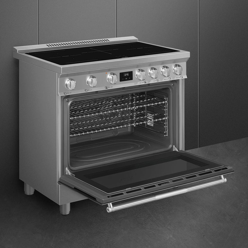 Smeg 36-inch Freestanding Induction Range with True European Convection SPR36UIMX IMAGE 4