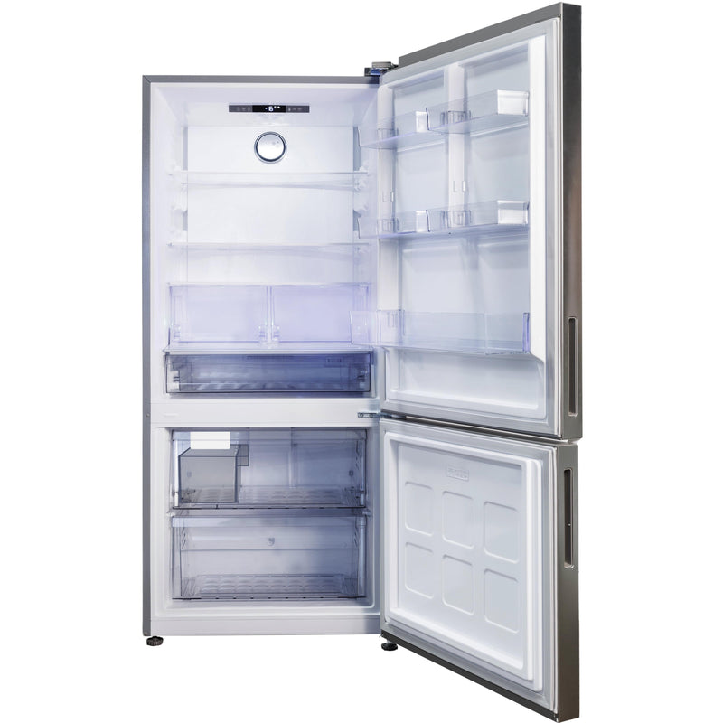 Blomberg 30-inch, 16.1 cu. ft. Counter Depth Bottom Freezer Refrigerator with Frost Free Cooling BRFB21622SS IMAGE 3