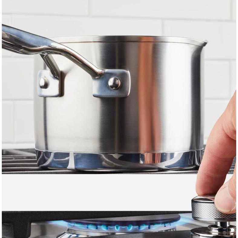 KitchenAid 3-Ply Base Stainless Steel Saucepan with Pour Spouts, 1.5-Quart 71026 IMAGE 3