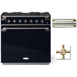 AGA 36-in Elise Freestanding Dual Fuel Range with True European Convection AEL361DFABBLK IMAGE 1