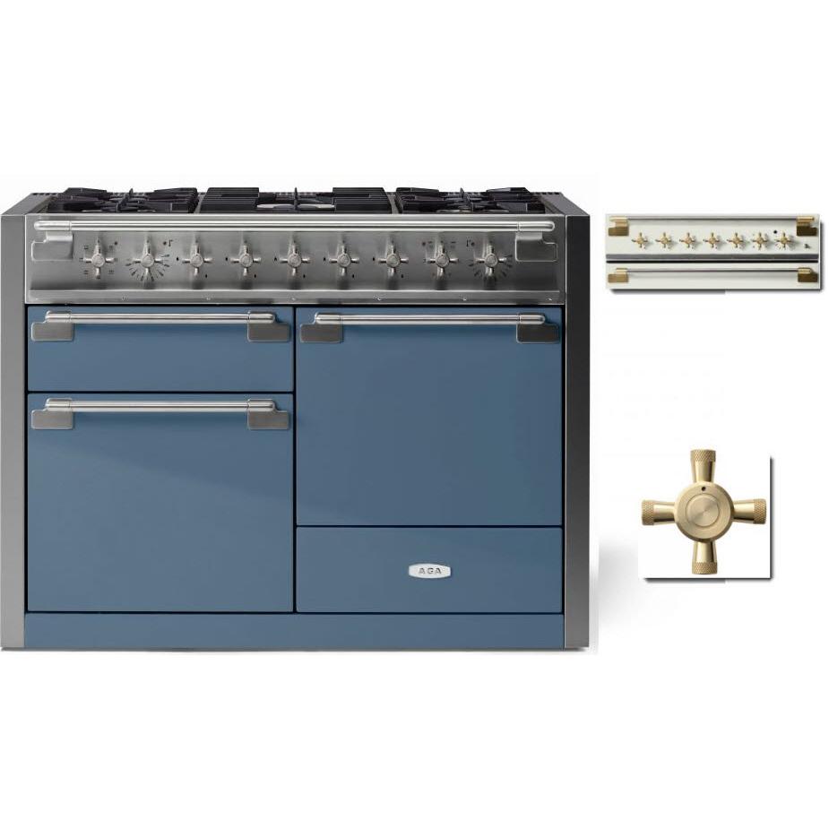 AEL481DFABSTB AGA 48inch Elise Dual Fuel Range with True European