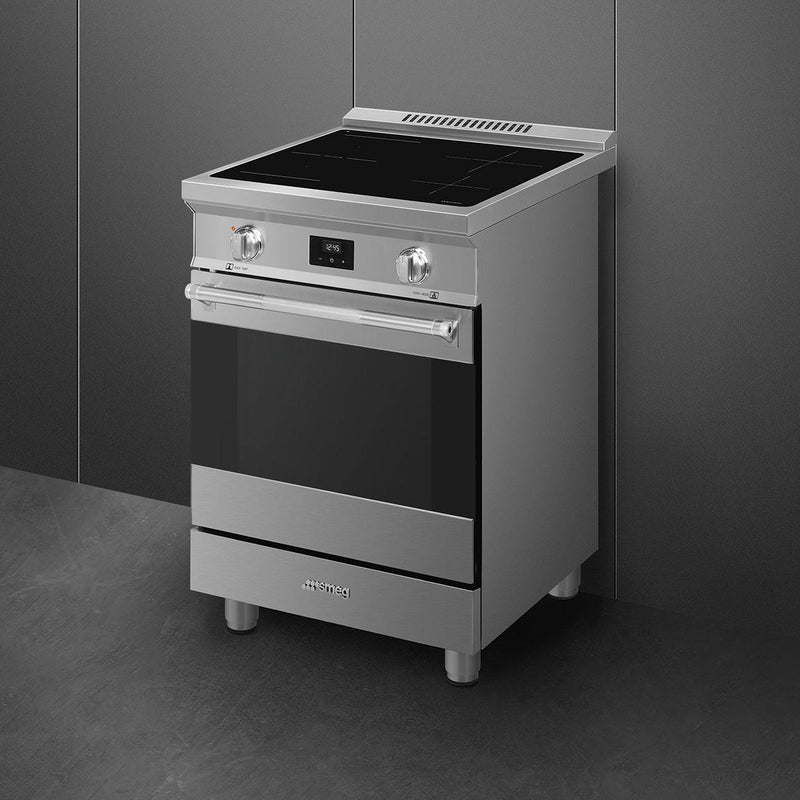 Smeg 24-inch Freestanding Electric Range with Convection Technology SPR24UIMX IMAGE 3
