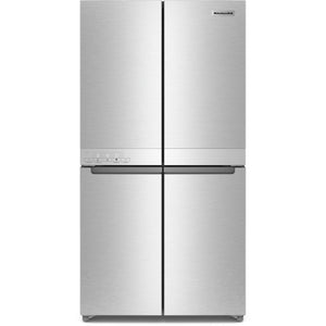 KitchenAid 36-inch, 19.4 cu. ft. Counter-Depth 4-Door Refrigerator with PrintShield™ Finish KRQC506MPSSP IMAGE 1