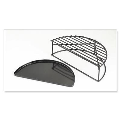HMRGXL Big Green Egg Half Moon Raised Grids with Drip Pan for 2XL