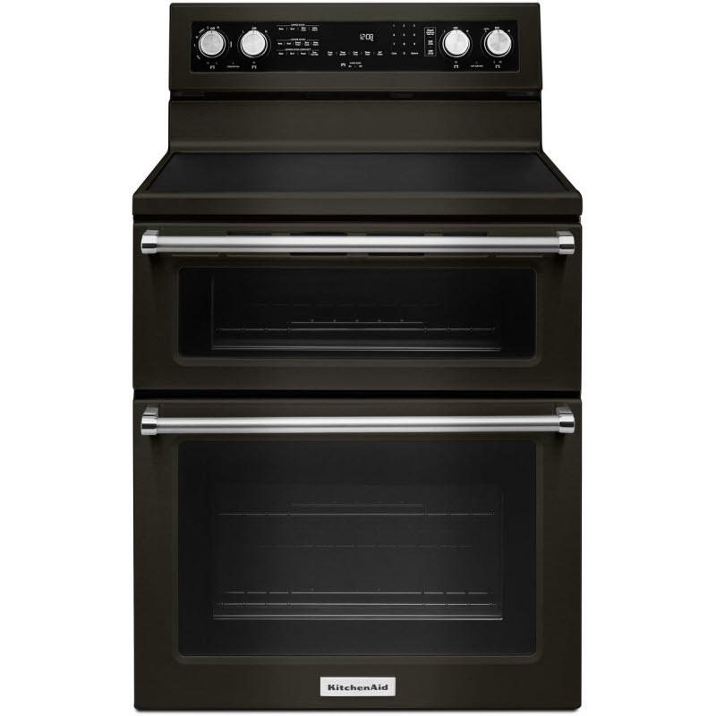 KitchenAid Double Oven Range (YKFED500EBS) - Black Stainless KitchenAid Double Oven Range (YKFED500EBS) - Black Stainless