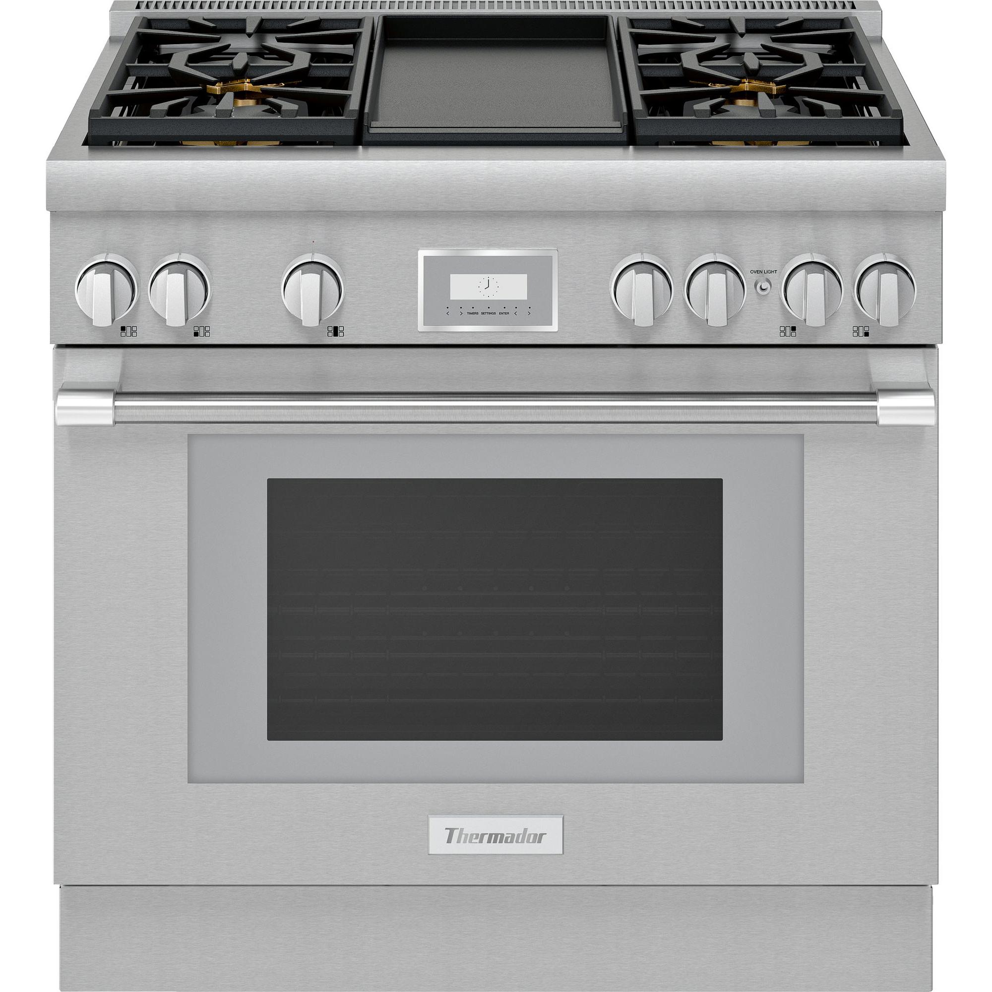 PRD364WDHC Thermador 36-inch Freestanding Dual Fuel Range