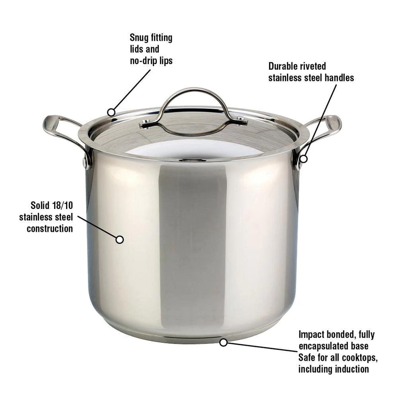 Meyer Confederation Stainless Steel 14L Stock Pot with cover 2401-28-14 IMAGE 3