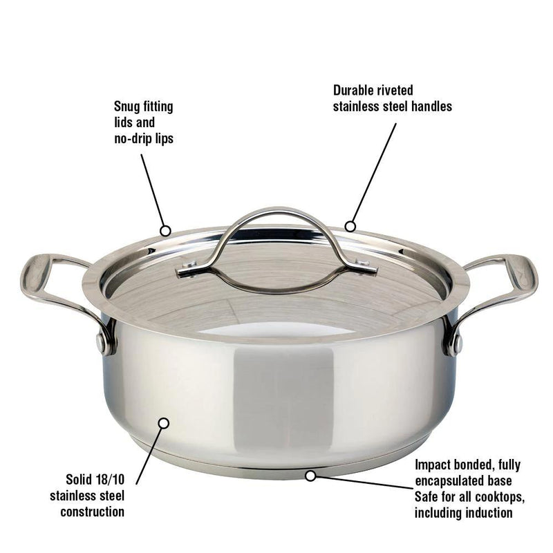 Meyer Confederation Stainless Steel 3L Casserole with cover 2409-22-03 IMAGE 3