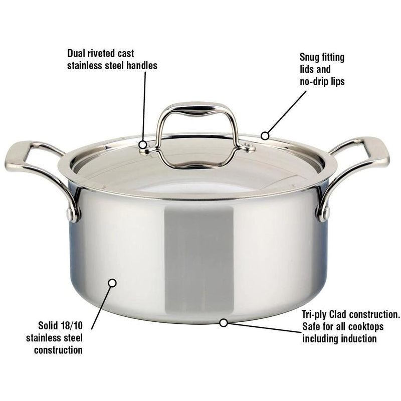 Meyer SuperSteel Tri-Ply Clad Stainless Steel 9L Dutch Oven with Cover 3507-28-09 IMAGE 2