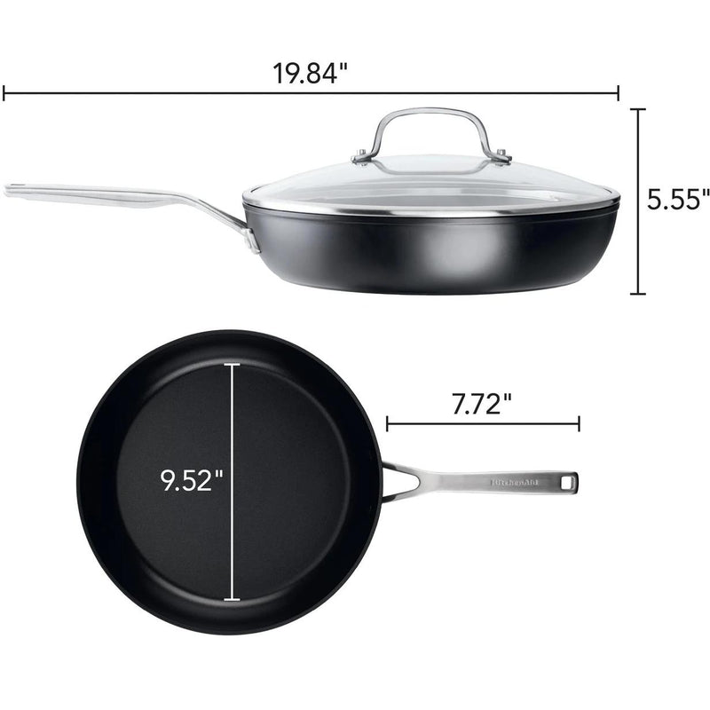 KitchenAid Hard Anodized Induction Nonstick Frying Pan with Lid, 12.25-Inch 80123 IMAGE 4