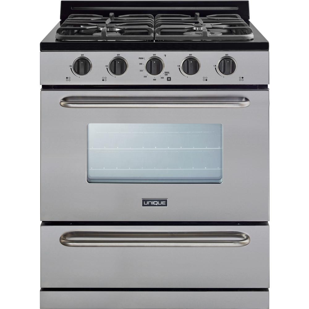 UGP30GOF2SS Unique 30inch Freestanding Gas Range (Battery Ignition) UGP30G OF2 S/S TA