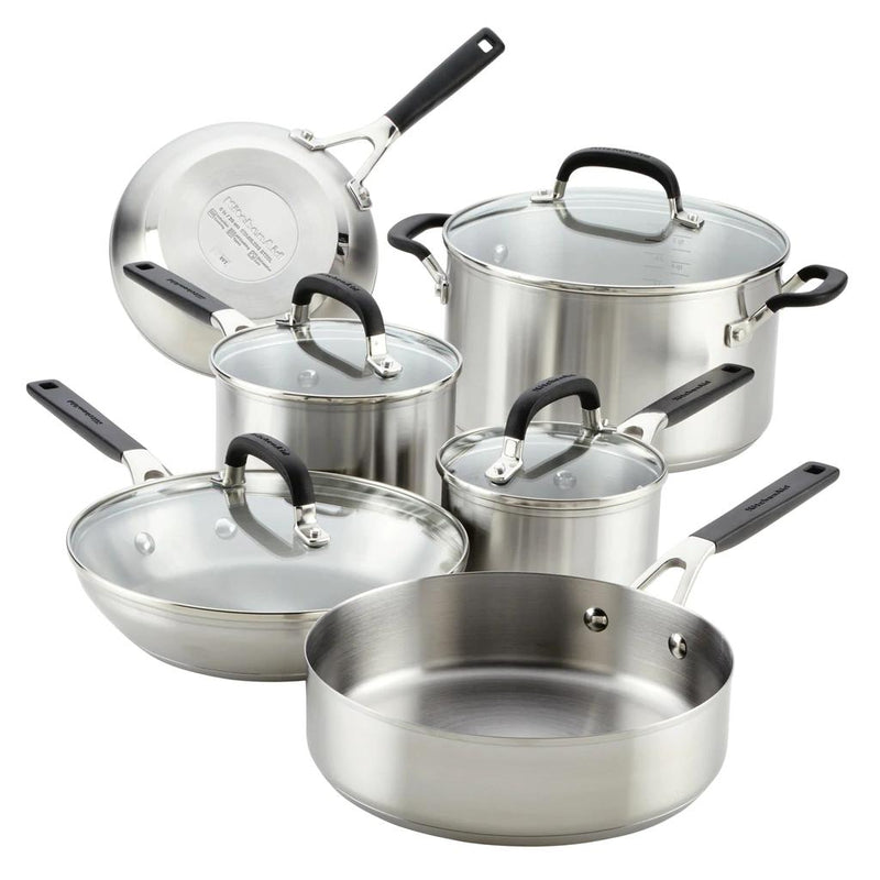KitchenAid 10-Piece Stainless Steel Cookware Set 71017 IMAGE 1