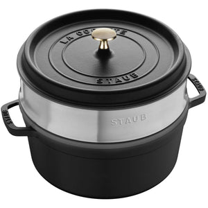 Staub 5.25L CAST IRON ROUND COCOTTE WITH STEAMER 1004360 IMAGE 1