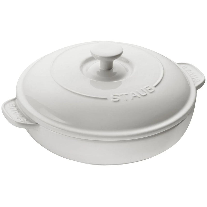 Staub 8-INCH CERAMIC ROUND BRIE CHEESE BAKER WITH LID 1014513 IMAGE 1