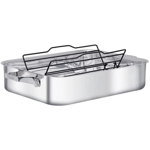 Zwilling Truclad 9.5l Rectangular Stainless Steel Roasting Pan With Rack 40171400 IMAGE 1