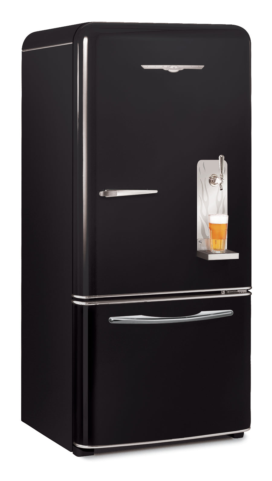 Turn your recreation room into the 'coolest space on the block' with a retro fridge with draft beer system