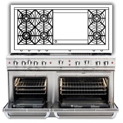 Capital 60-inch Freestanding Gas Range CGSR604GG2-N IMAGE 1