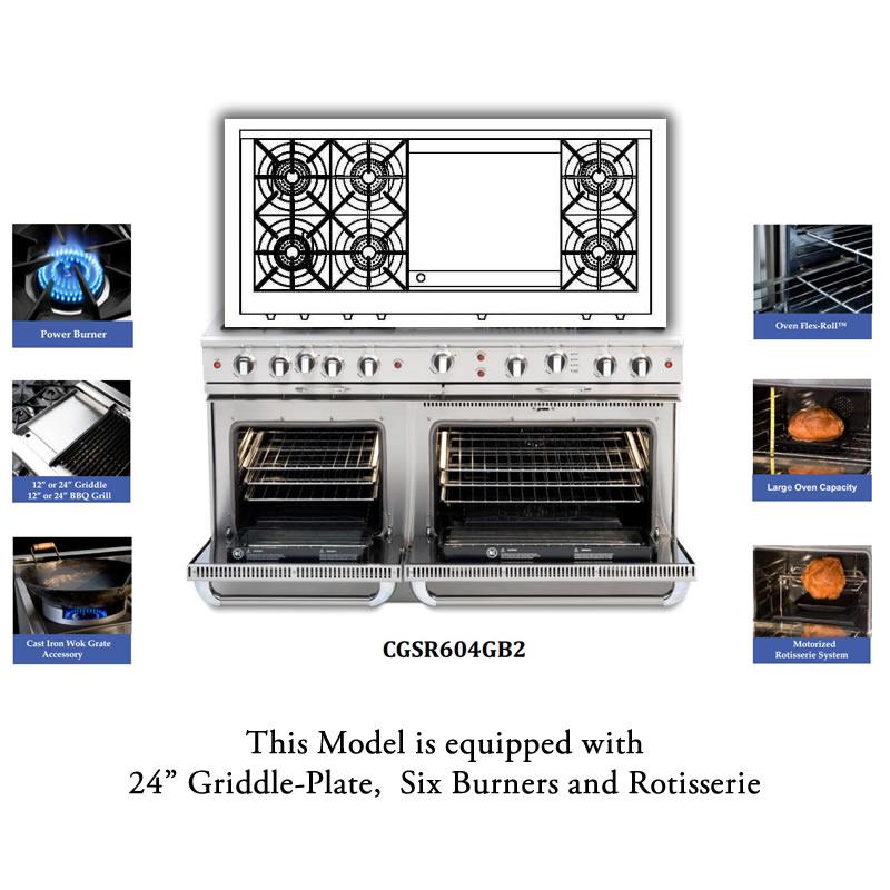 Capital 60-inch Freestanding Gas Range CGSR604GG2-L IMAGE 2
