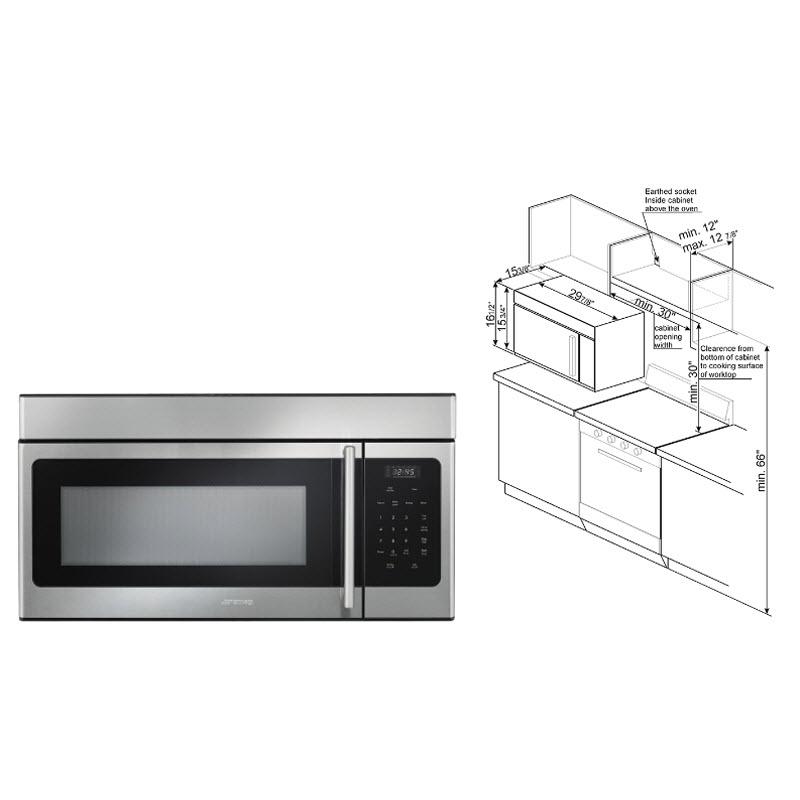 Smeg 30-inch, 1.6 cu. ft. Over-the-Range Microwave Oven OTR316XU IMAGE 4