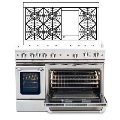 Capital 48-inch Freestanding Gas Range CGSR484G2-N IMAGE 1