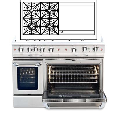 Capital 48-inch Freestanding Gas Range CGSR484GG-L IMAGE 1