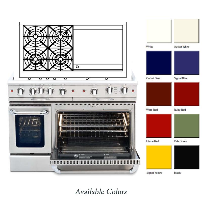 Capital 48-inch Freestanding Gas Range CGSR484GG-L IMAGE 2