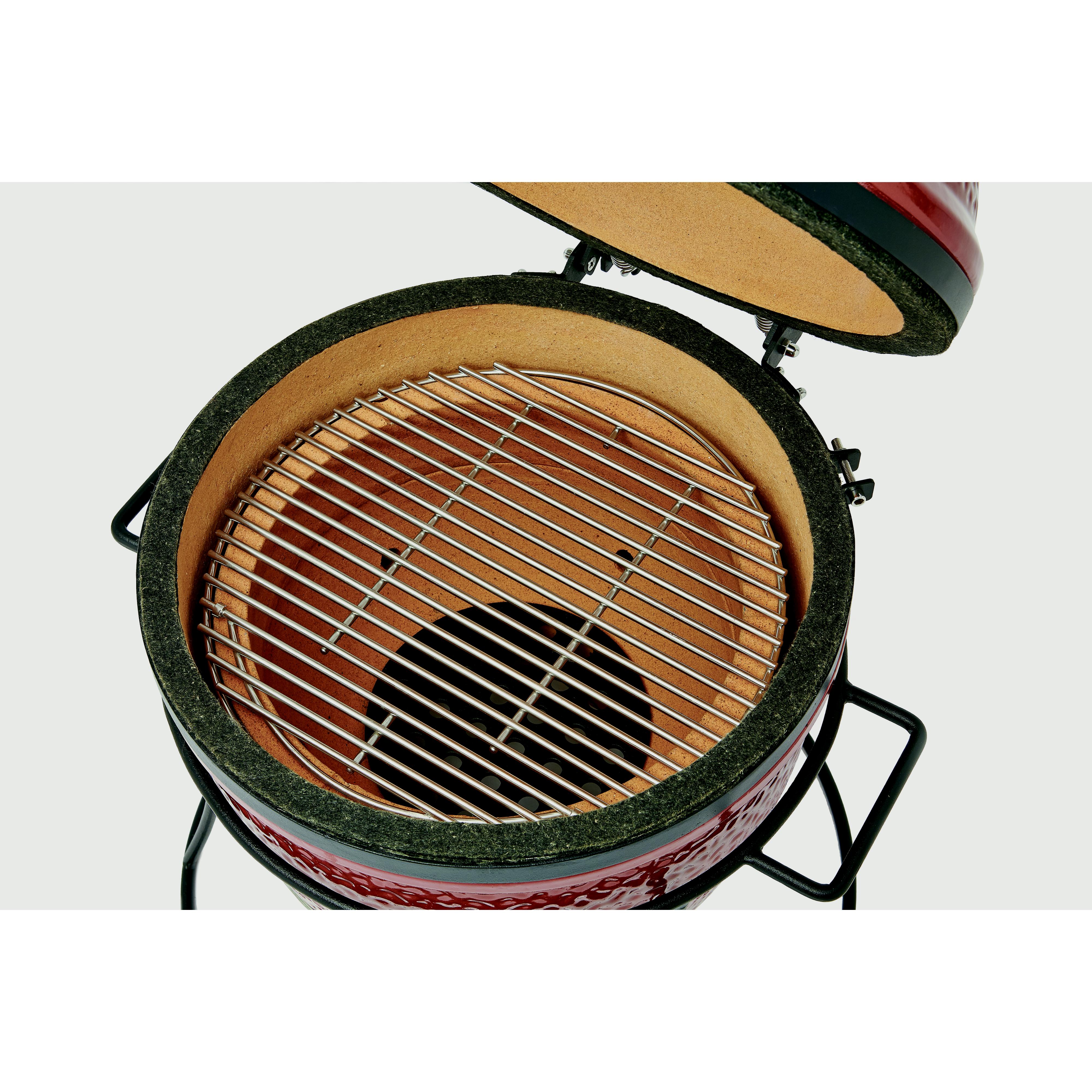 Kamado Joe 16-inch Grill Joe Jr. Red with Cast Iron Stand KJ13RH IMAGE 7