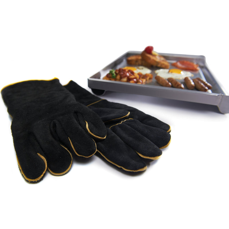 Grill Pro Black Leather BBQ Gloves 00528 IMAGE 2