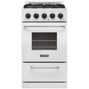 Unique Appliances 20-inch, 2.4 cu.ft. Freestanding Gas Range UGP-20G OF1 W IMAGE 1