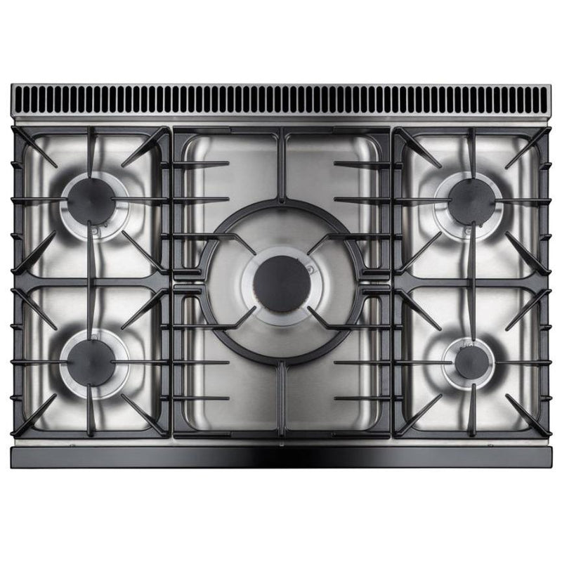 AGA 36-inch Mercury Dual Fuel Range with True European Twin Fan Convection AMC36DFMBL IMAGE 2