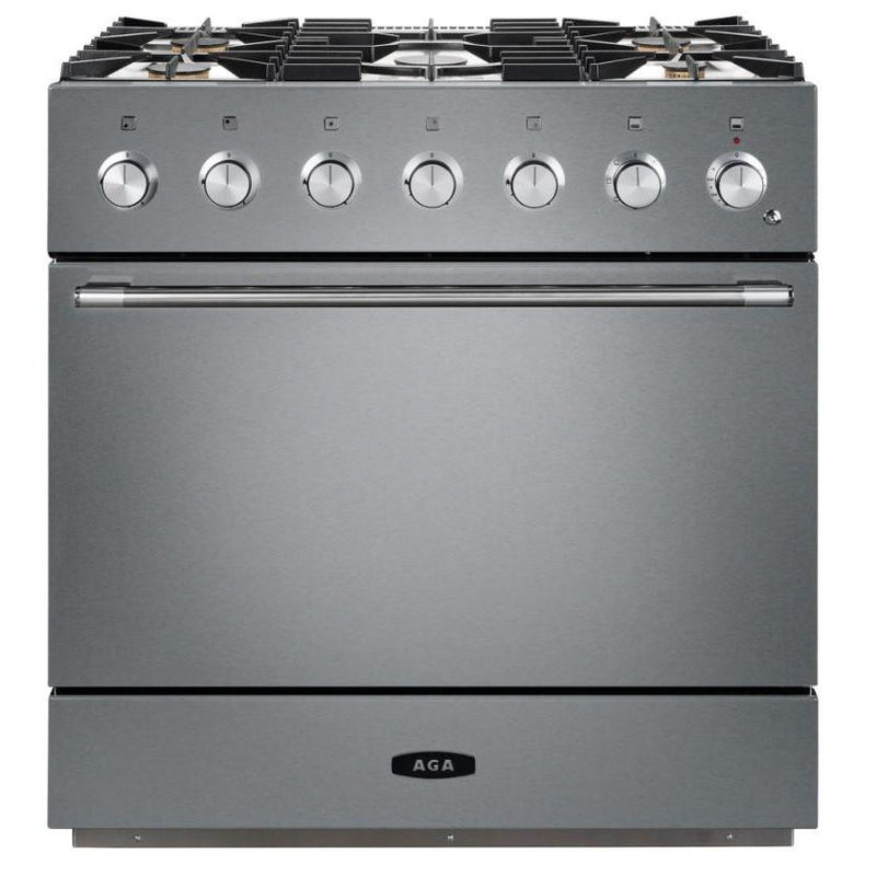 AGA 36-inch Mercury Dual Fuel Range with True European Twin Fan Convection AMC36DFWHT IMAGE 1