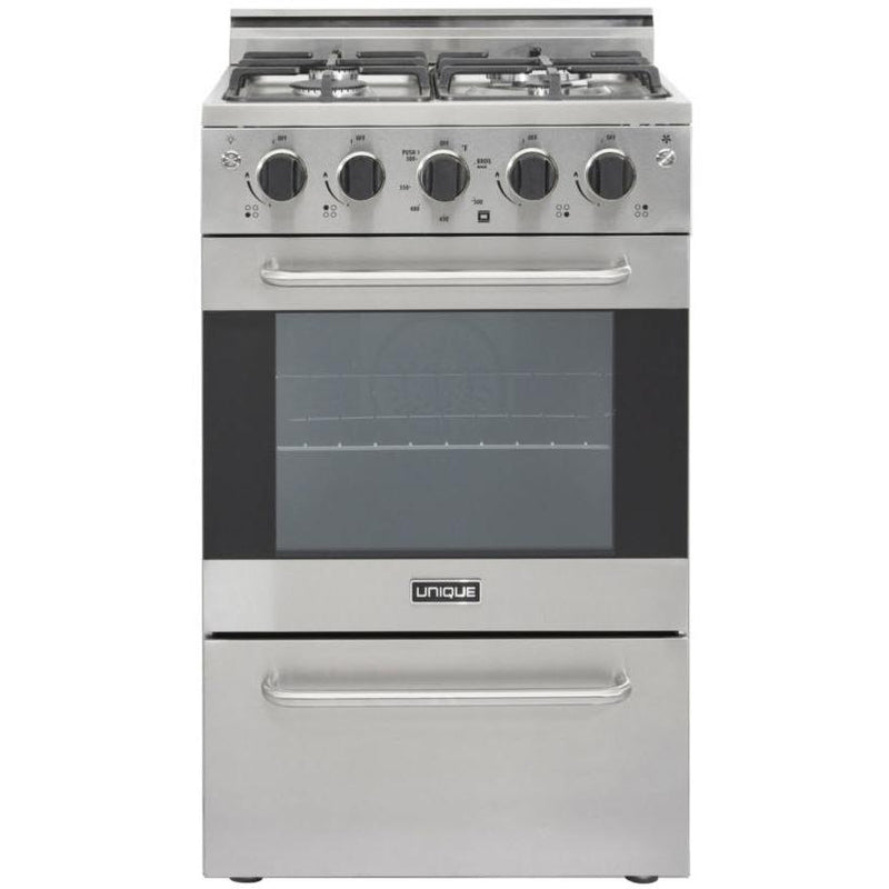 Unique Appliances 20-inch Freestanding Gas Range with Convection Technology UGP-20V PC1 S/S IMAGE 1