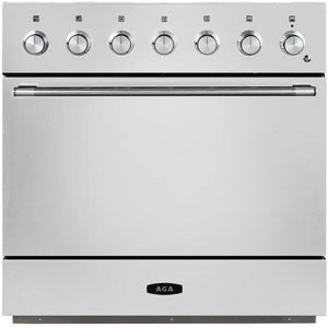 AGA 36-inch Mercury Induction Range with True European Twin Fan Convection AMC36INWHT IMAGE 1