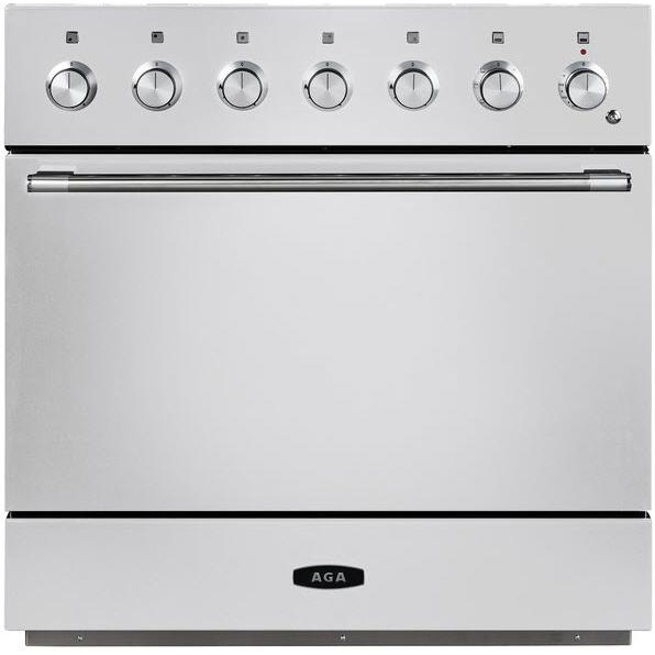 AGA 36-inch Mercury Induction Range with True European Twin Fan Convection AMC36INWHT IMAGE 1