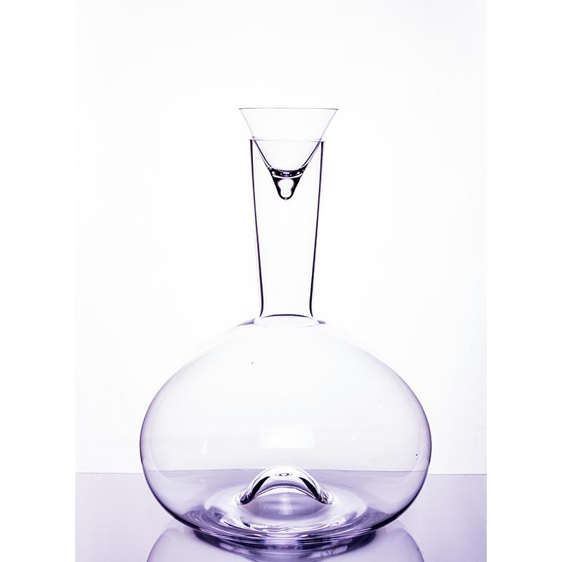 Cavavin Crystal Decanter With Small Tester Glass CAV-0373 IMAGE 1
