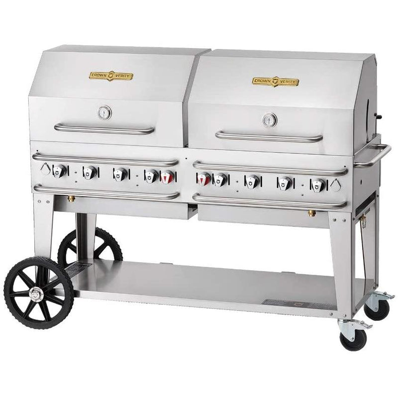 Crown Verity 60in Rental Gas Grill with 1x Dome Package - Bulk Tanks Only CV-RCB-60-1RDP-SI-BULK IMAGE 1