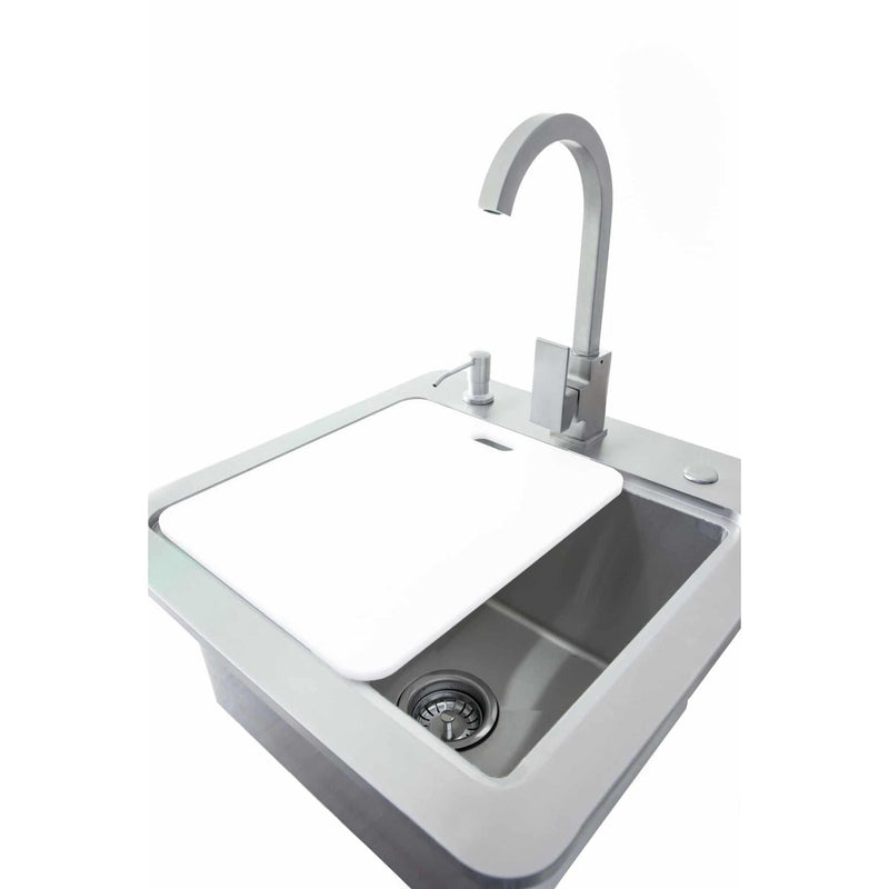 Coyote 21in Outdoor Sink with Faucet, Drain & Soap Dispenser C1SINKF21 IMAGE 2