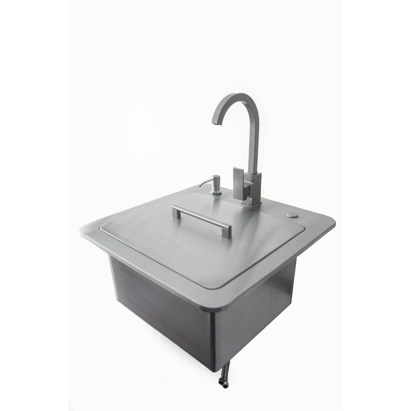 Coyote 21in Outdoor Sink with Faucet, Drain & Soap Dispenser C1SINKF21 IMAGE 3