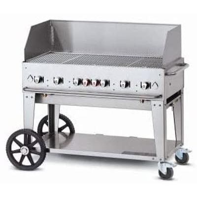 Crown Verity 48in Mobile Gas Grill with Windguard Package - 50/100lb Tanks Only CV-MCB-48-SI 50/100-WGP IMAGE 1