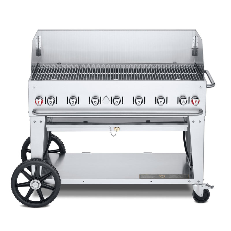 Crown Verity 48in Mobile Gas Grill with Windguard Package - Bulk Tanks Only CV-MCB-48-SI BULK-WGP IMAGE 1