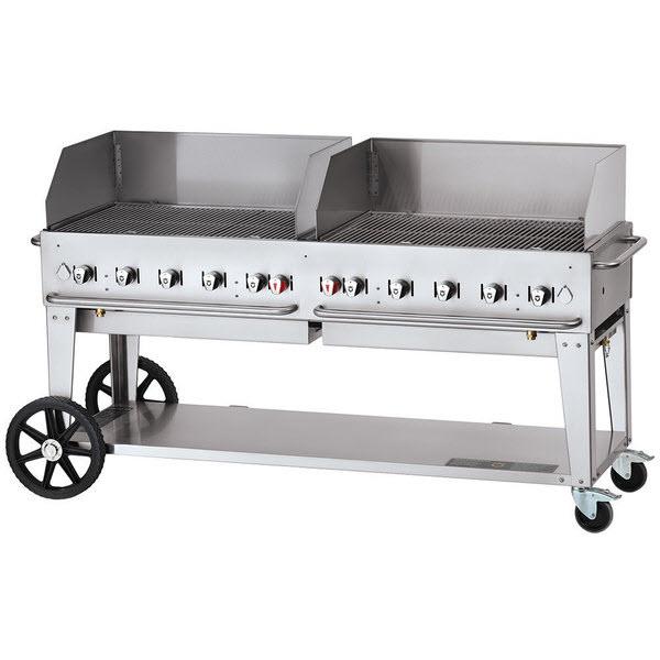 Crown Verity Mobile Gas Grill with Windguard Package - Bulk Tanks Only CV-MCB-72-SI-BULK-WGP IMAGE 1