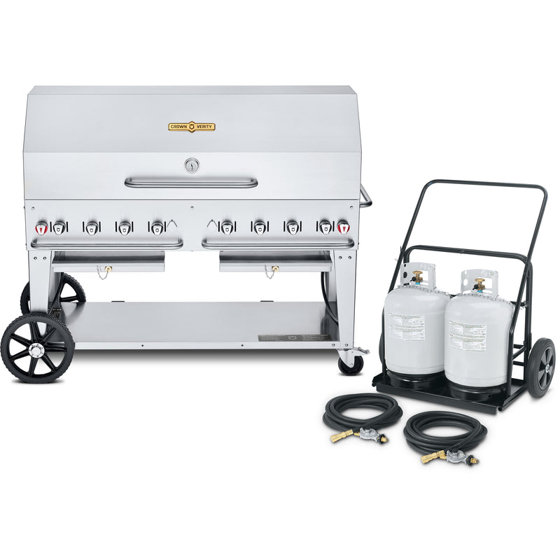 Crown Verity 60in Mobile Gas Grill with 1x Dome Package & Propane Cart CV-MCC-60-1RDP IMAGE 1