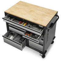 Gladiator Garageworks Premier 41-inch 9-drawer mobile tool workbench with solid wood top GAMT41HWJG IMAGE 3