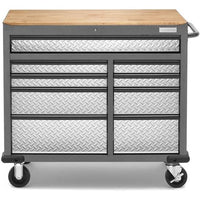 Gladiator Garageworks Premier 41-inch 9-drawer mobile tool workbench with solid wood top GAMT41HWJG IMAGE 6
