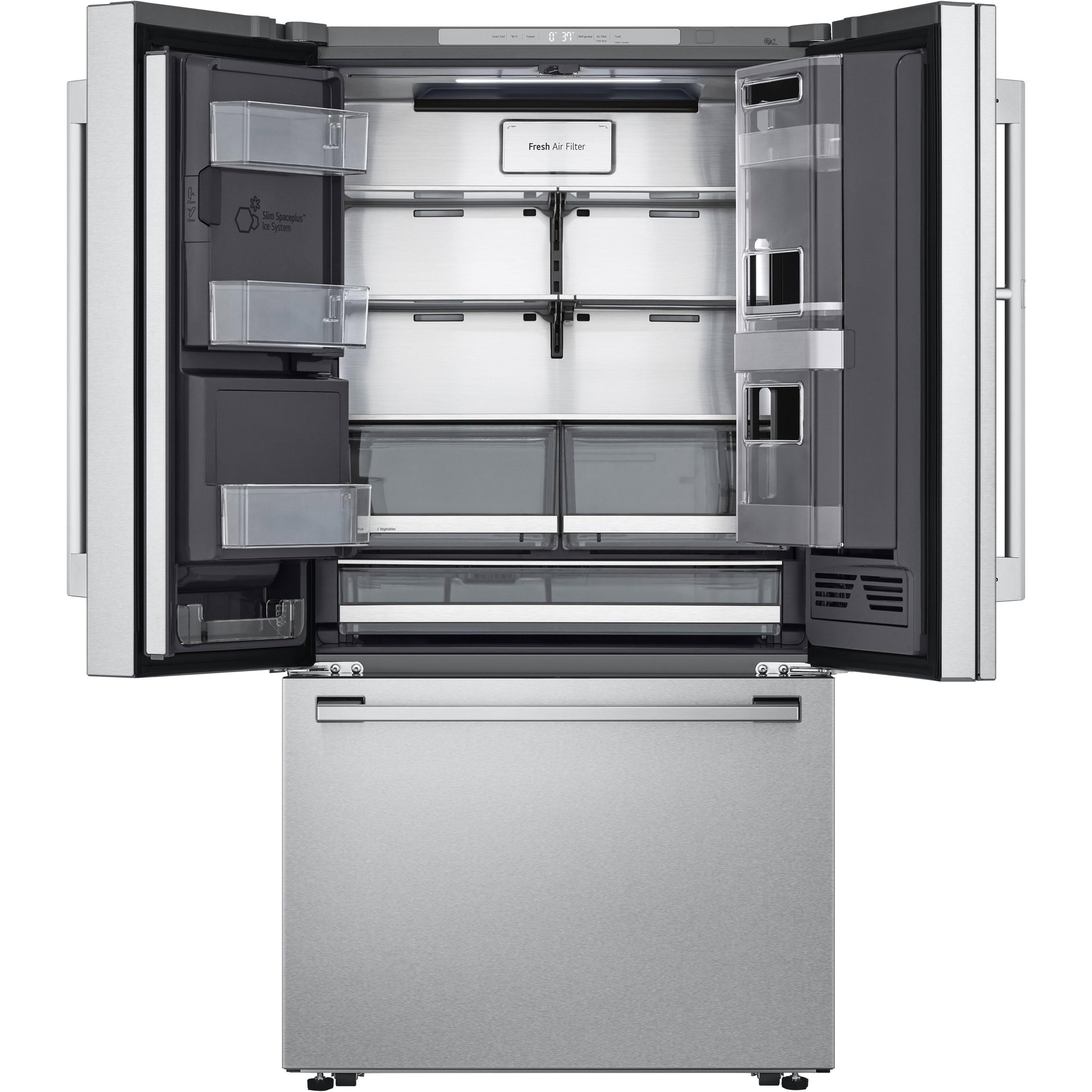 LG 36-inch, 23.5 cu.ft. Freestanding French 3-Door Refrigerator with Wi-Fi Connect SRFVC2416S IMAGE 2