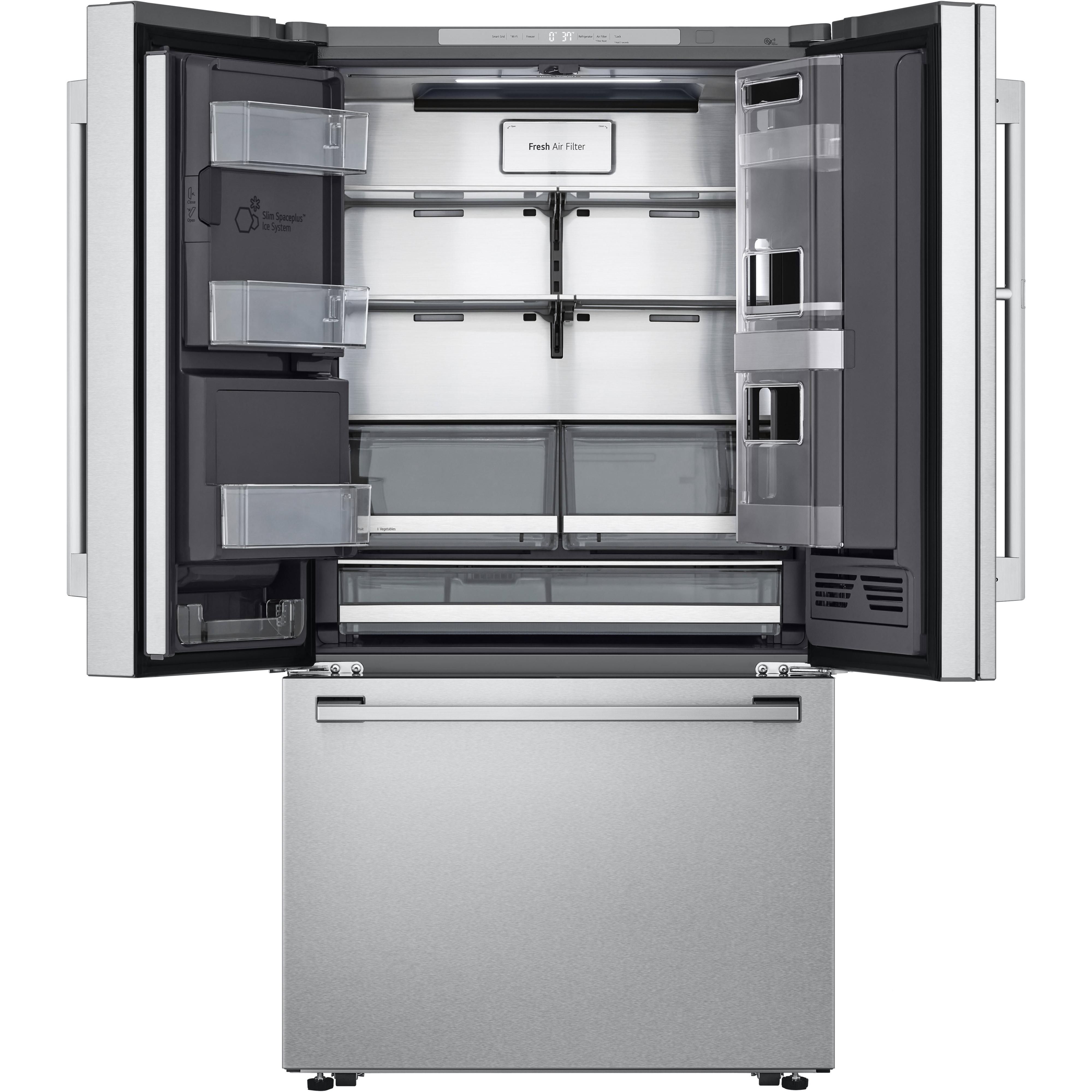 LG 36-inch, 23.5 cu.ft. Freestanding French 3-Door Refrigerator with Wi-Fi Connect SRFVC2416S IMAGE 2