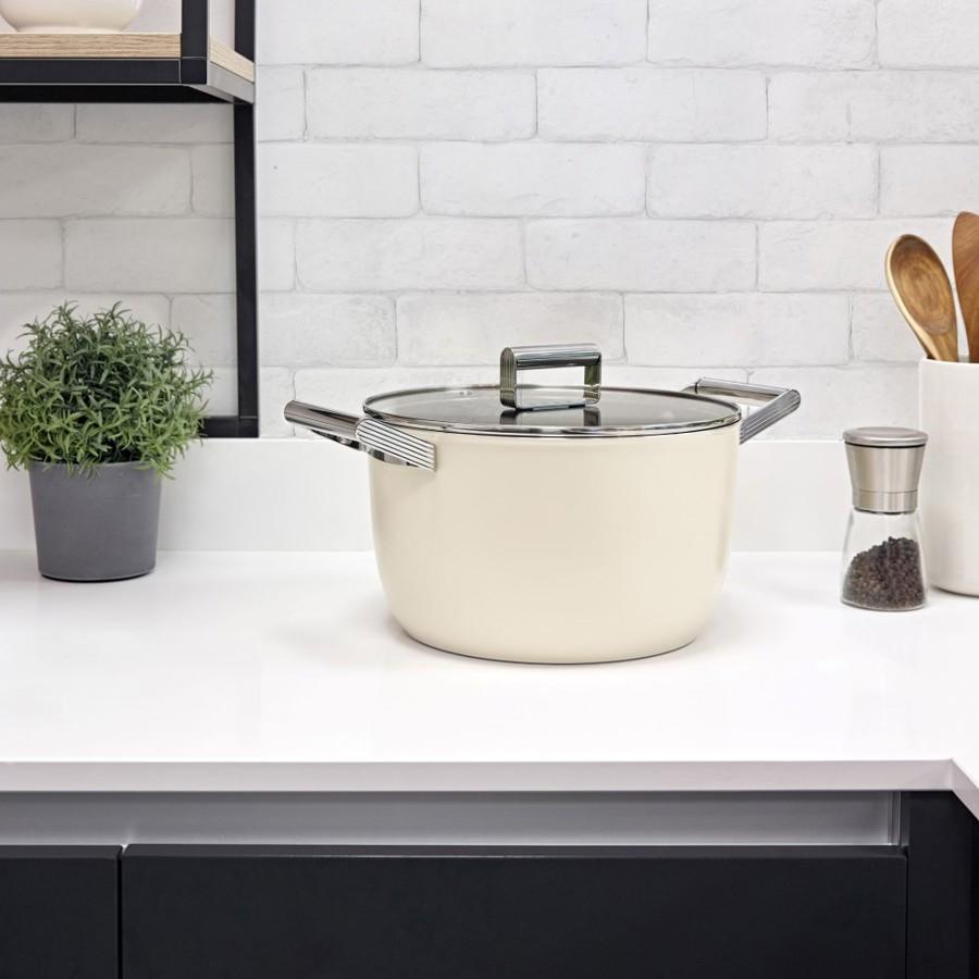 Smeg 26cm Non-Stick Casserole CKFC2611CRM IMAGE 2